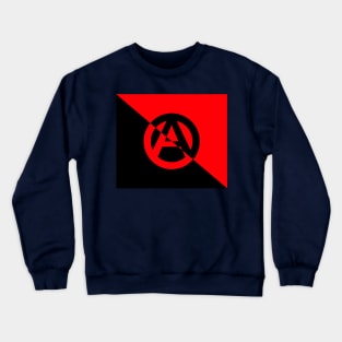 Anarchy Circle-A on Anarcho-Syndicalism Color Inverted Crewneck Sweatshirt